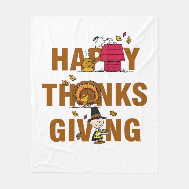 Peanuts | Happy Thanksgiving Combo Fleece Blanket (Front)
