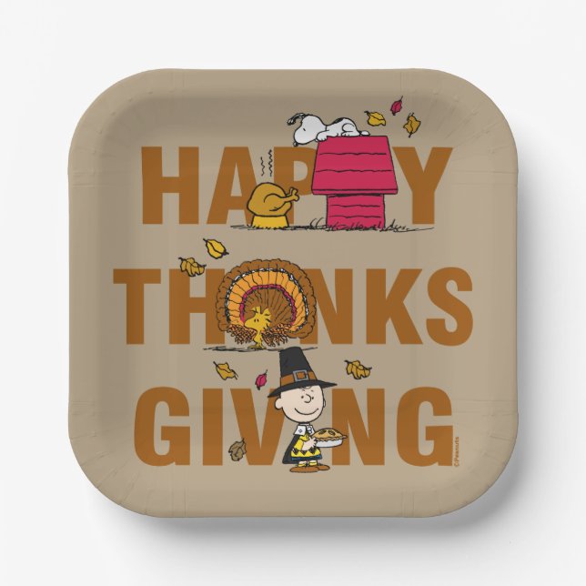 Peanuts | Happy Thanksgiving Combo Paper Plate (Front)