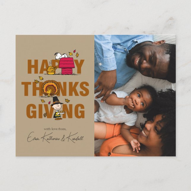 Peanuts | Happy Thanksgiving Holiday Postcard (Front)