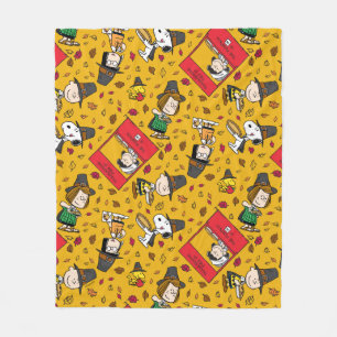 Peanuts   Happy Thanksgiving Pattern Fleece Blanket
