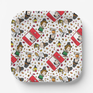 Peanuts   Happy Thanksgiving Pattern Paper Plate