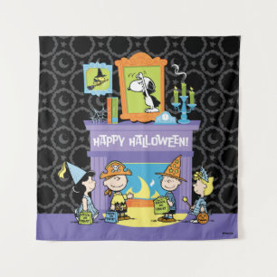 Peanuts Haunted Halls Halloween Tapestry