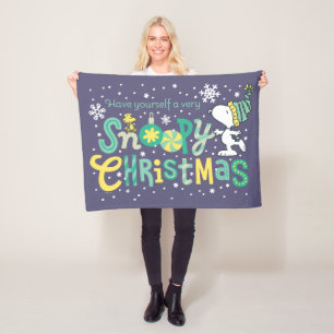Peanuts   Have Yourself A Very Snoopy Fleece Blanket