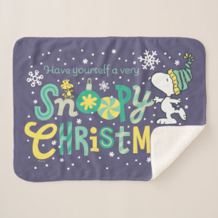Peanuts   Have Yourself A Very Snoopy Sherpa Blanket