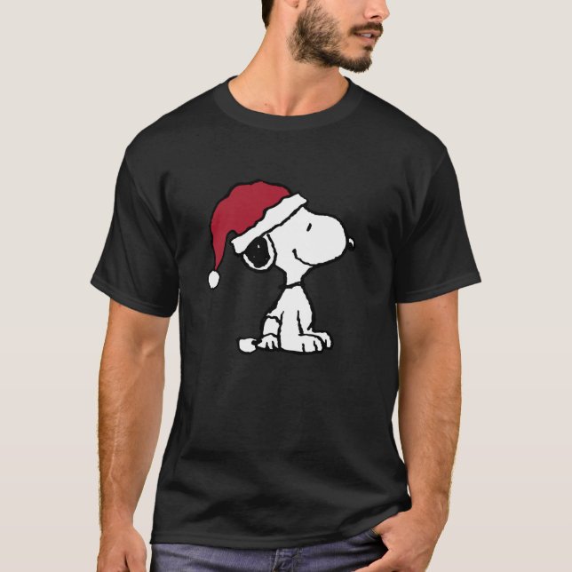 Peanuts Holiday Santa Hat Snoopy  T-Shirt (Front)