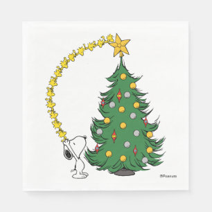 Peanuts Holiday Tree Trimming Napkin