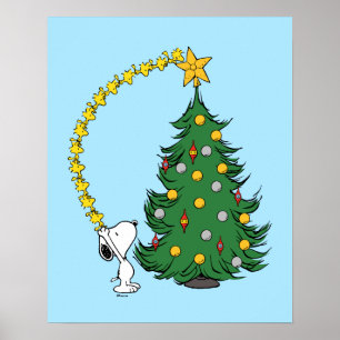 Peanuts Holiday Tree Trimming Poster