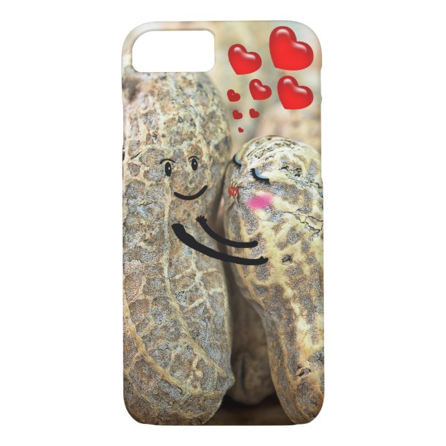 peanuts hugging with red hearts Case-Mate iPhone case (Back)