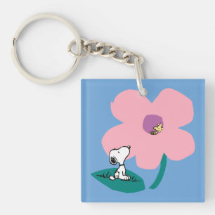 Peanuts   Illustrating Nature Pink Flower Key Ring