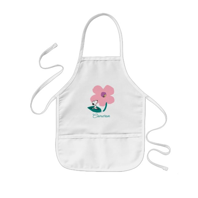 Peanuts | Illustrating Nature Pink Flower Kids Apron (Front)