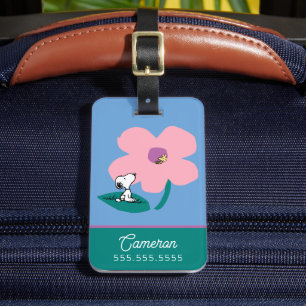 Peanuts   Illustrating Nature Pink Flower Luggage Tag