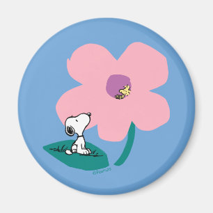 Peanuts   Illustrating Nature Pink Flower Magnet