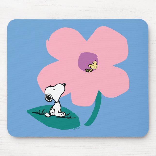 Peanuts | Illustrating Nature Pink Flower Mouse Mat (Front)