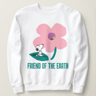 Peanuts Illustrating Nature Pink Flower Sweatshirt