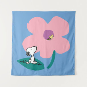 Peanuts   Illustrating Nature Pink Flower Tapestry