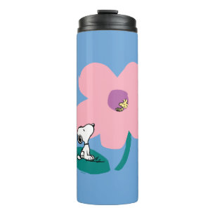 Peanuts   Illustrating Nature Pink Flower Thermal Tumbler