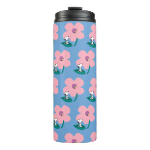 Peanuts   Illustrating Nature Pink Flower Thermal Tumbler