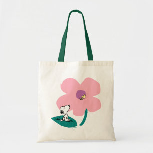 Peanuts   Illustrating Nature Pink Flower Tote Bag