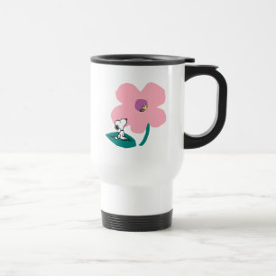 Peanuts   Illustrating Nature Pink Flower Travel Mug
