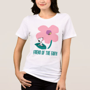 Peanuts Illustrating Nature Pink Flower Tri-Blend Shirt