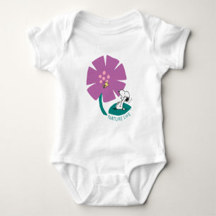 Peanuts   Illustrating Nature Purple Flower Baby Bodysuit