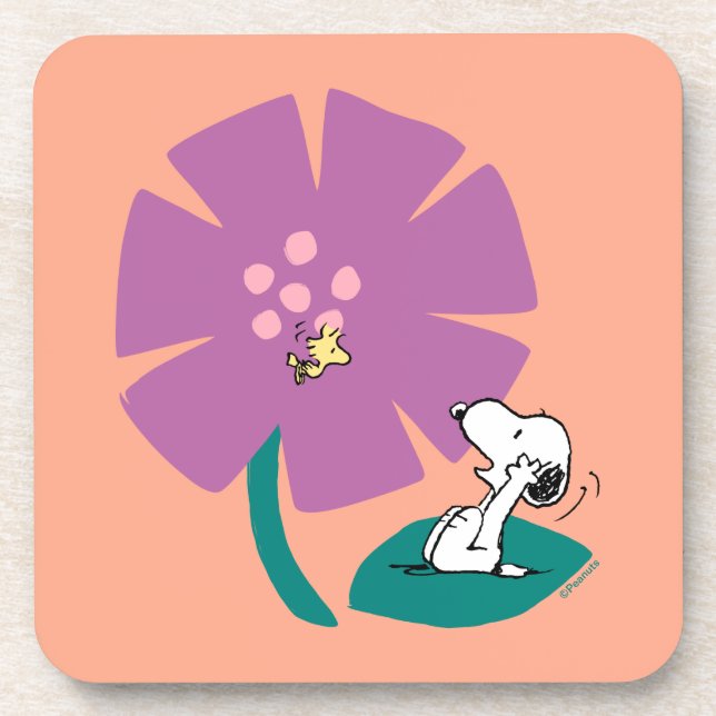 Peanuts | Illustrating Nature Purple Flower Coaster (Front)
