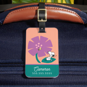 Peanuts   Illustrating Nature Purple Flower Luggage Tag