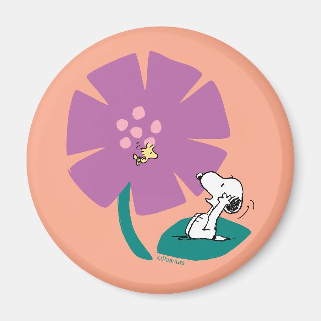 Peanuts | Illustrating Nature Purple Flower Magnet (Front)