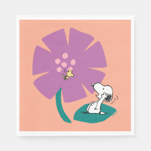 Peanuts Illustrating Nature Purple Flower Napkin