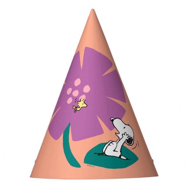 Peanuts | Illustrating Nature Purple Flower Party Hat (Front)