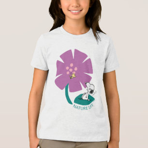 Peanuts   Illustrating Nature Purple Flower Tri-Blend Shirt