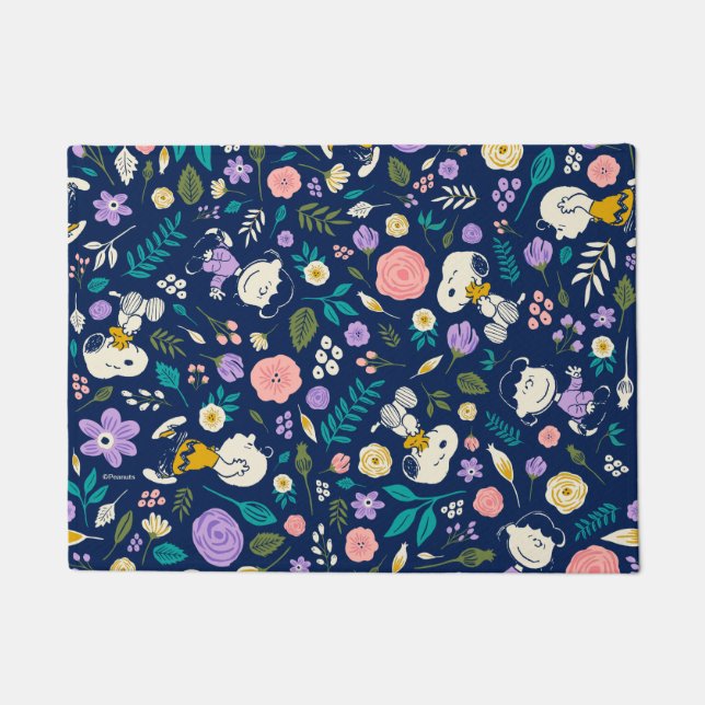 Peanuts In Bloom Pattern Doormat (Front)