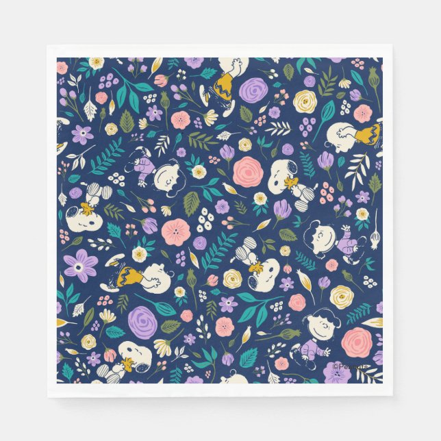 Peanuts In Bloom Pattern Napkin (Front)