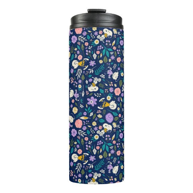 Peanuts In Bloom Pattern Thermal Tumbler (Front)