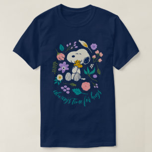 Peanuts In Bloom Snoopy & Woodstock Flower Hug T-Shirt