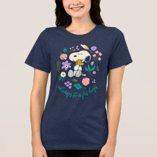 Peanuts In Bloom Snoopy & Woodstock Flower Hug Tri-Blend Shirt