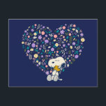 Peanuts In Bloom | Snoopy & Woodstock Heart Postcard<br><div class="desc">Share the love with this adorable postcard featuring Snoopy and Woodstock surrounded by blooming flowers and a heartwarming design. Perfect for sending thoughtful notes,  seasonal greetings,  or just because,  this charming card captures the timeless friendship and charm of the Peanuts gang.</div>