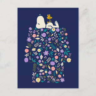 Peanuts In Bloom   Snoopy's Doghouse Postcard