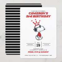 Peanuts Joe Cool  Birthday Invitation