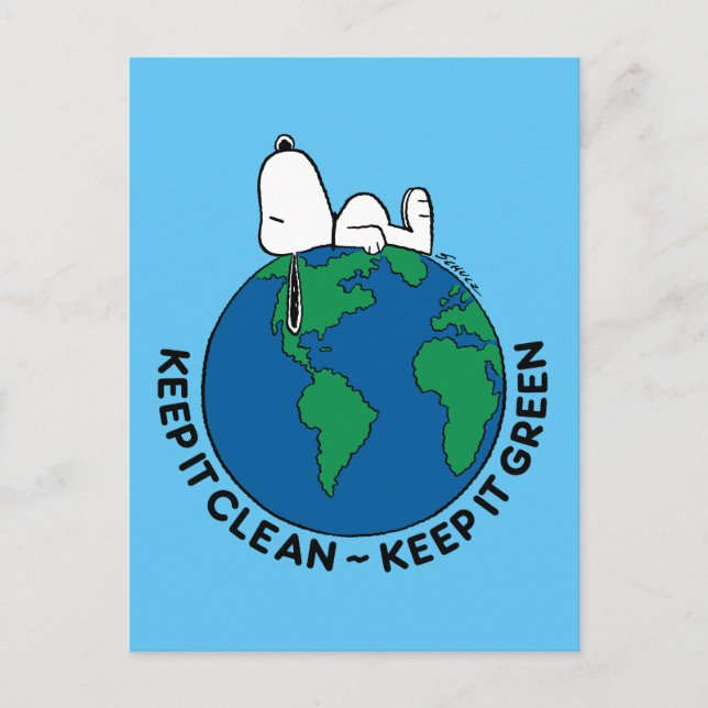 Peanuts | Keep It Clean Keep It Green Postcard (Front)