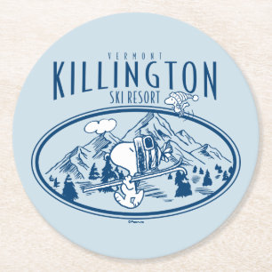 Peanuts Killington Ski Resort Vermont Round Paper Coaster