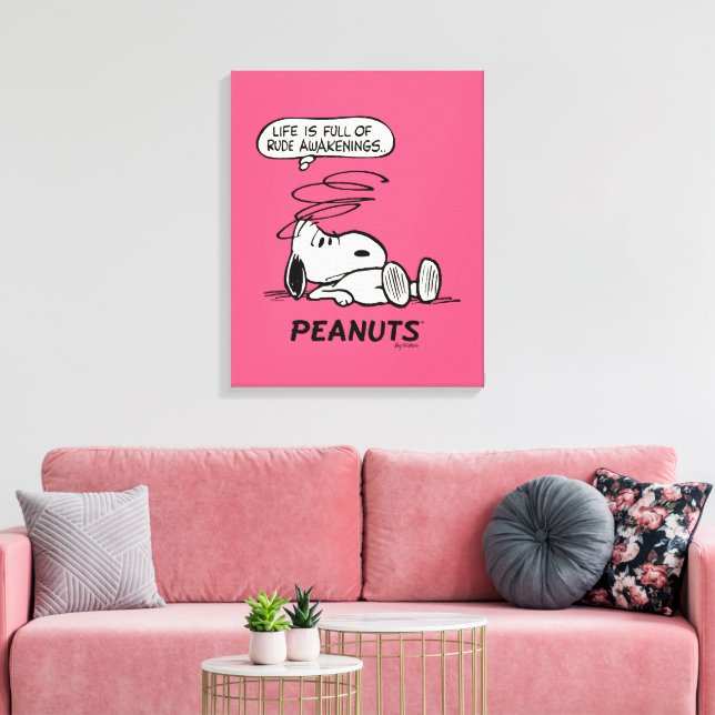 Peanuts | Life is Full of Rude Awakenings Canvas Print (Insitu(LivingRoom))