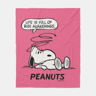 Peanuts   Life is Full of Rude Awakenings Fleece Blanket