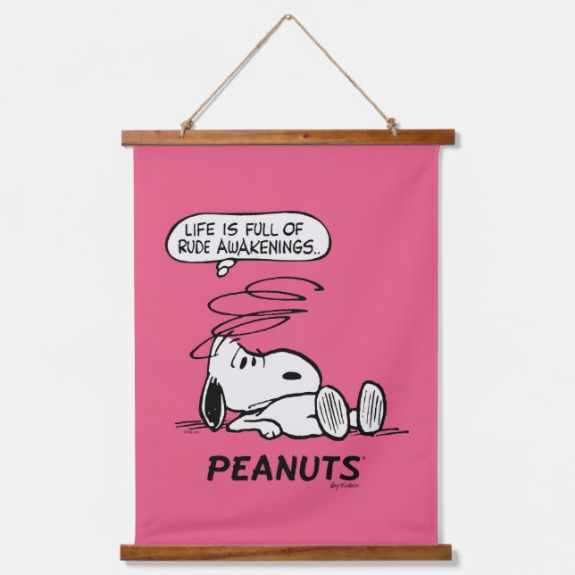 Peanuts | Life is Full of Rude Awakenings Hanging Tapestry (Front)