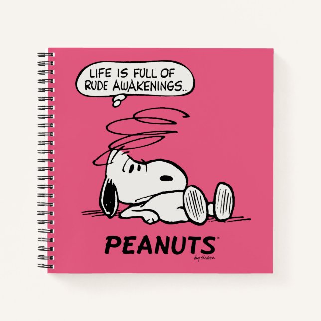 Peanuts | Life is Full of Rude Awakenings Notebook (Front)