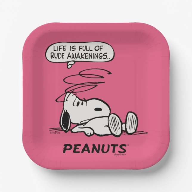 Peanuts | Life is Full of Rude Awakenings Paper Plate (Front)
