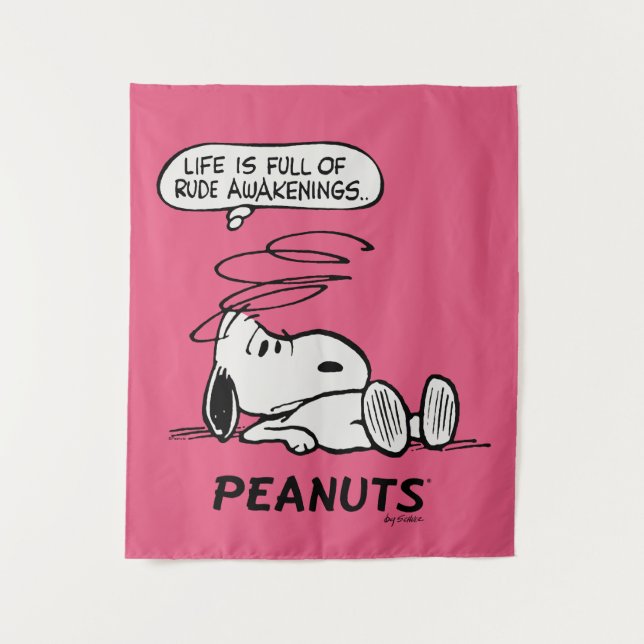 Peanuts | Life is Full of Rude Awakenings Tapestry (Front)