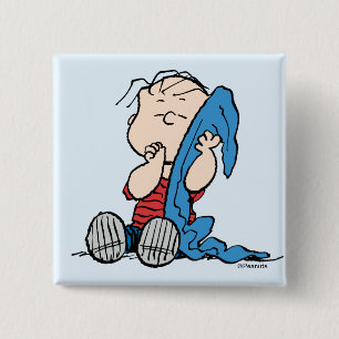 Peanuts   Linus & His Blanket 15 Cm Square Badge