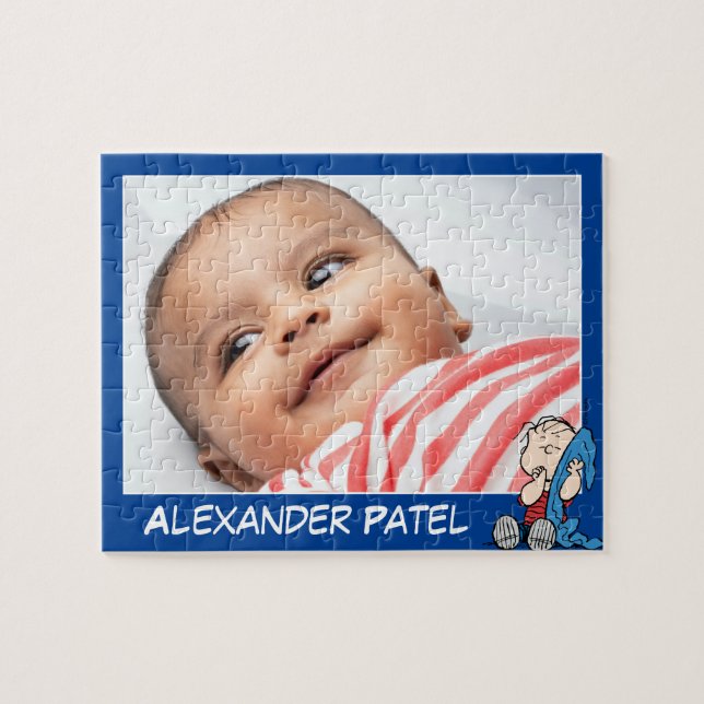 Peanuts | Linus & His Blanket Custom Photo Jigsaw Puzzle (Horizontal)