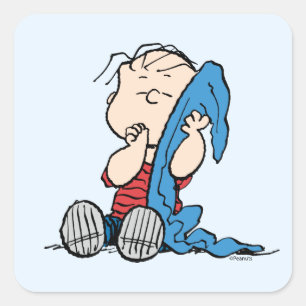 Peanuts   Linus & His Blanket Square Sticker
